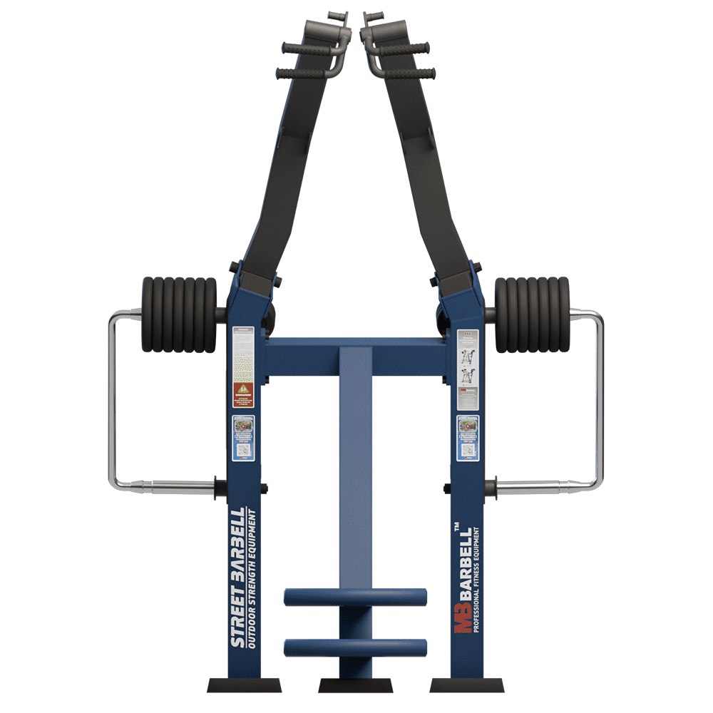 OUTDOOR FITNESS EQUIPMENT STREETBARBELL DIVERGING LAT PULLDOWN