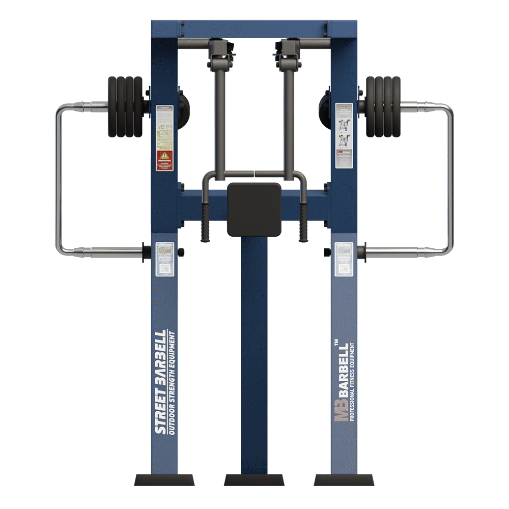 OUTDOOR FITNESS EQUIPMENT STREETBARBELL REAR DELT PLATE LOADED