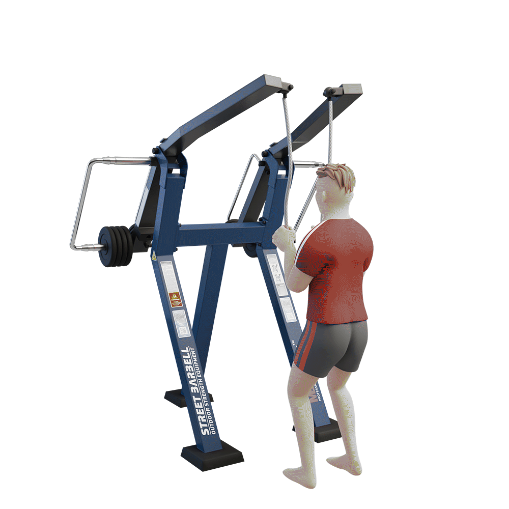 OUTDOOR FITNESS EQUIPMENT STREETBARBELL ROPE PULLDOWN