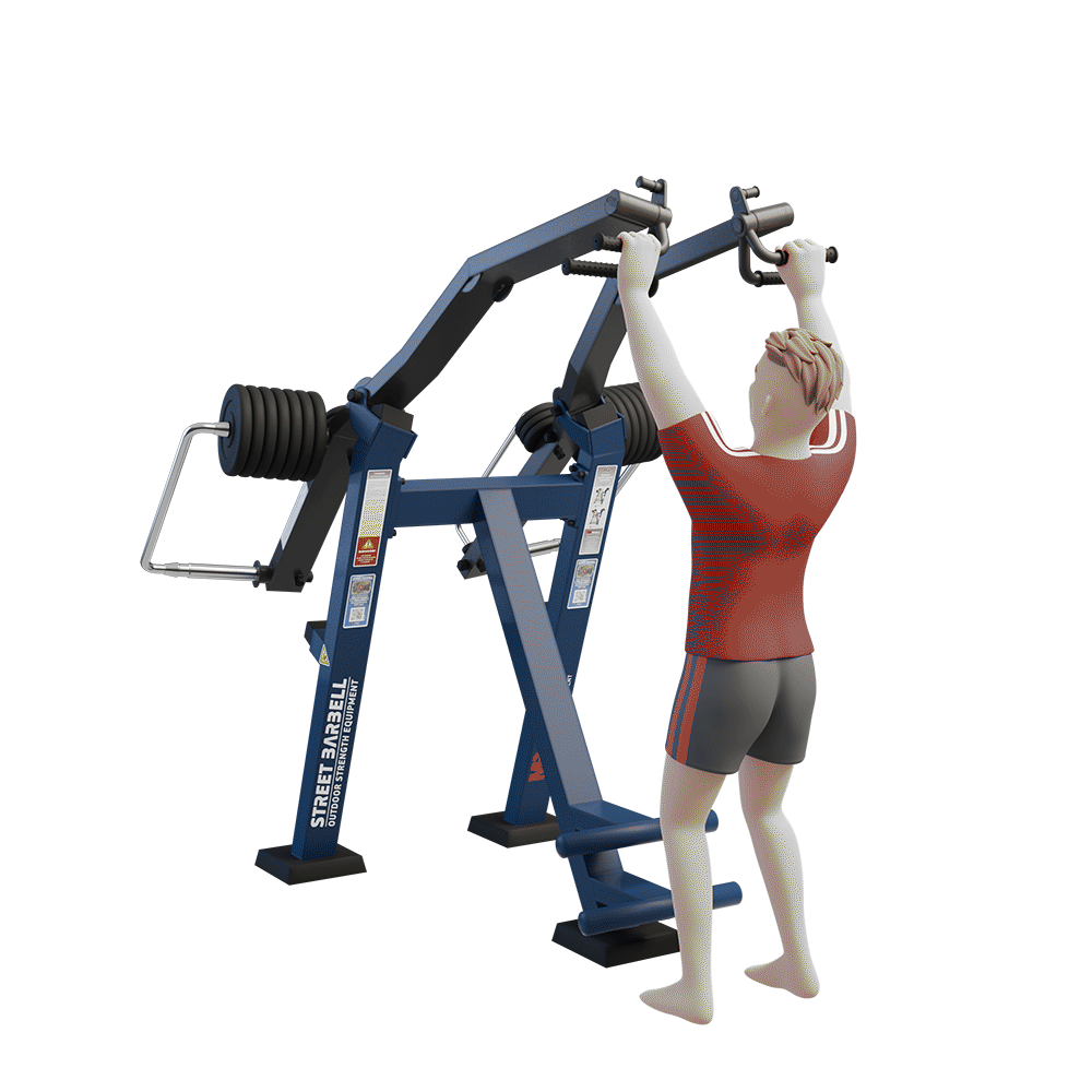 OUTDOOR FITNESS EQUIPMENT STREETBARBELL DIVERGING LAT PULLDOWN