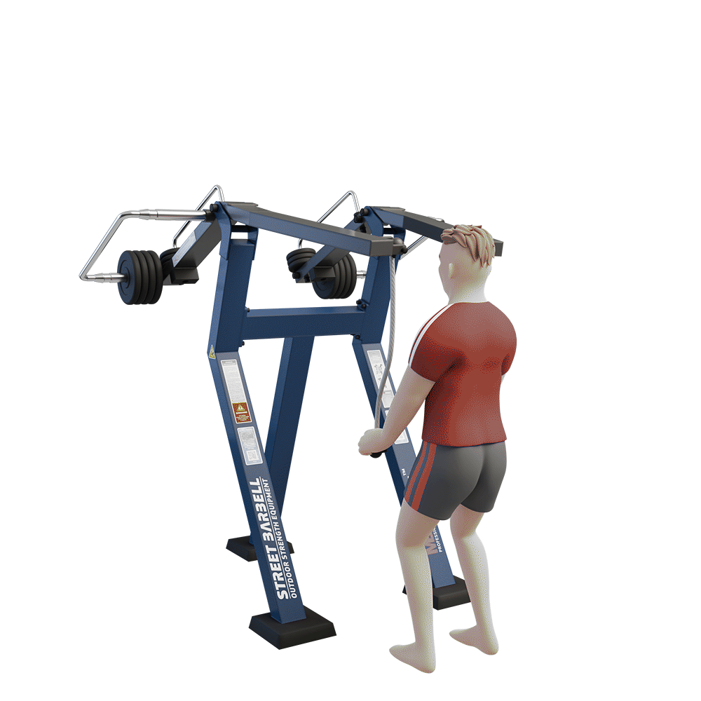 OUTDOOR FITNESS EQUIPMENT STREETBARBELL ROPE PULLDOWN