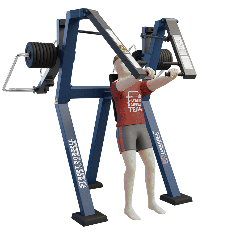 OUTDOOR FITNESS EQUIPMENT STREETBARBELL CONVERGING CHET PRESS