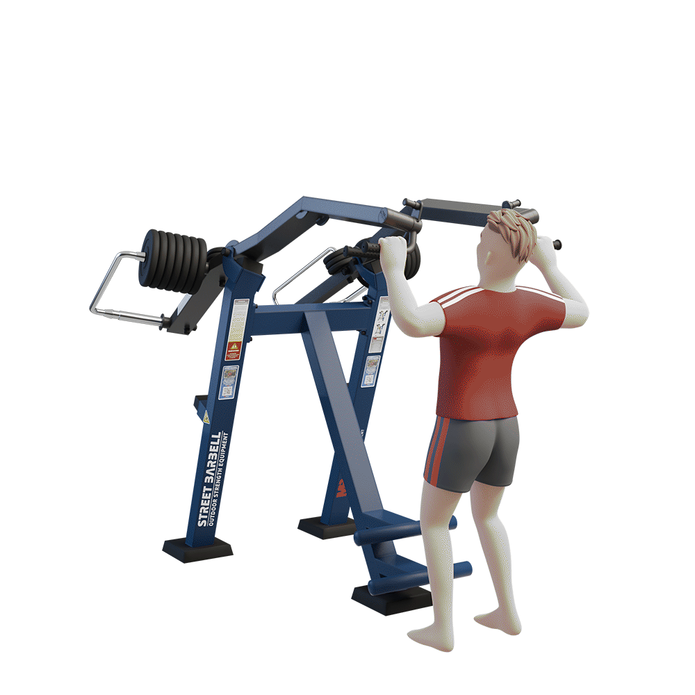 OUTDOOR FITNESS EQUIPMENT STREETBARBELL DIVERGING LAT PULLDOWN