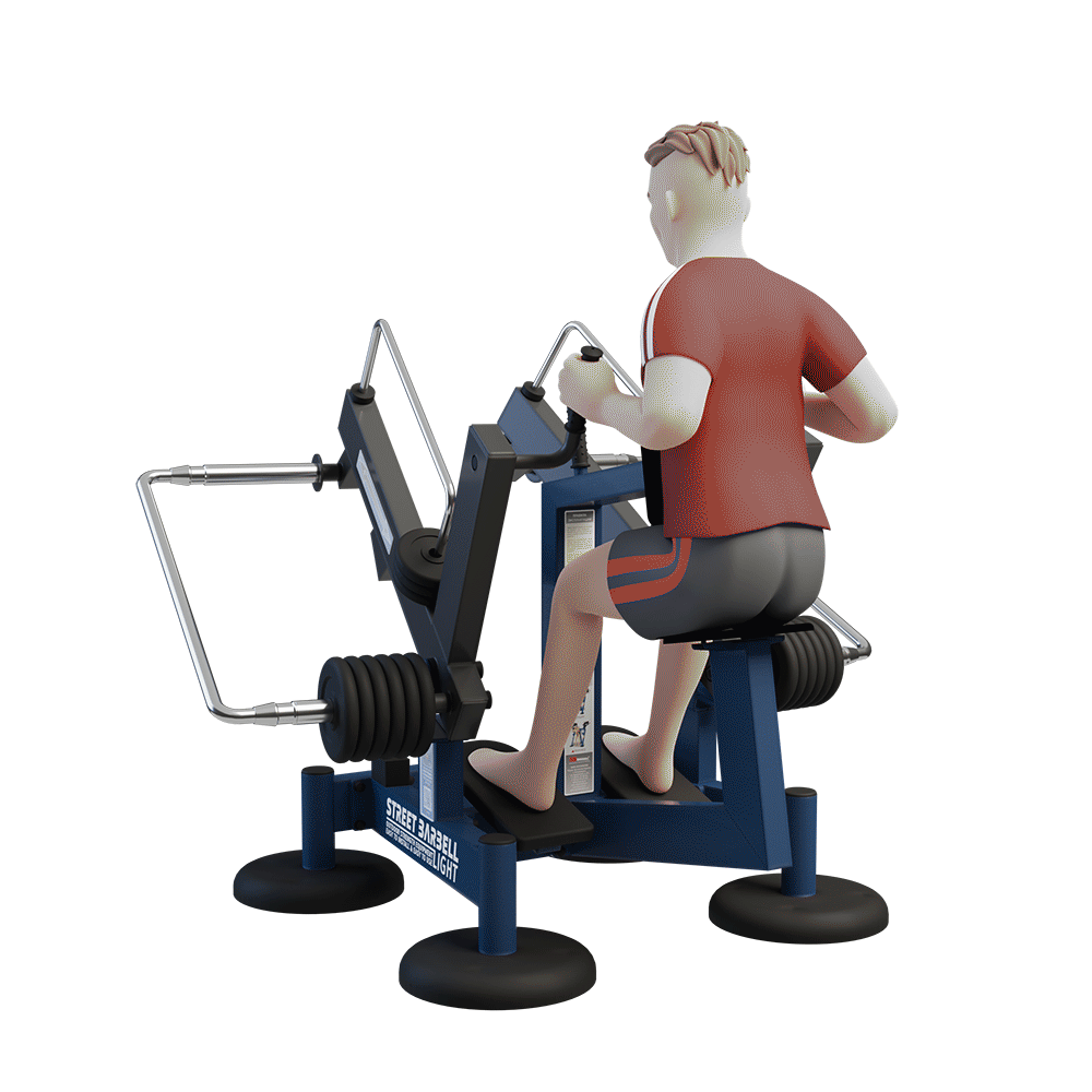 OUTDOOR FITNESS EQUIPMENT STREETBARBELL SEATED ROW