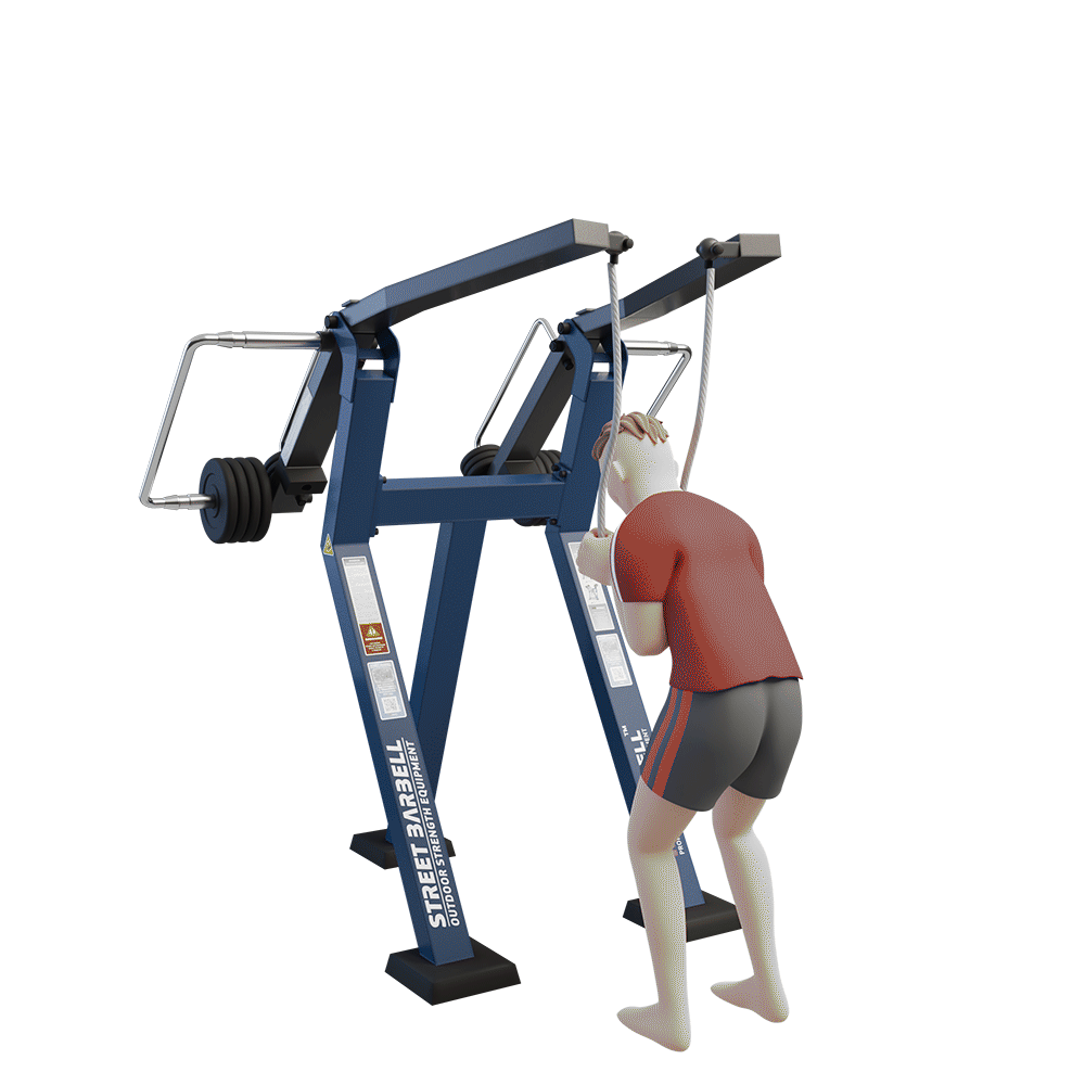 OUTDOOR FITNESS EQUIPMENT STREETBARBELL ROPE PULLDOWN