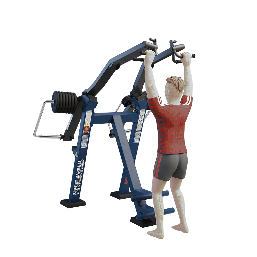 OUTDOOR FITNESS EQUIPMENT STREETBARBELL DIVERGING LAT PULLDOWN