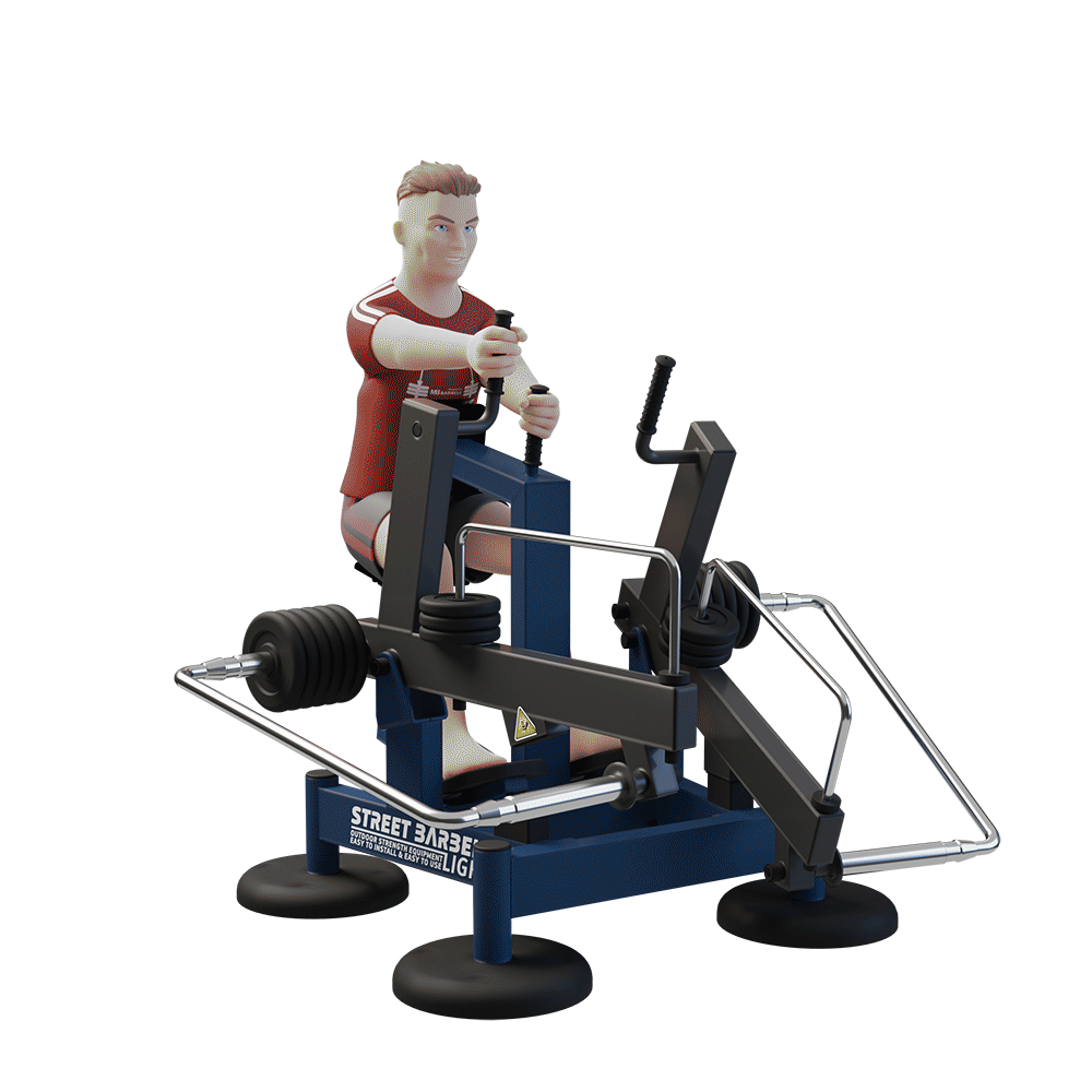 OUTDOOR FITNESS EQUIPMENT STREETBARBELL SEATED ROW