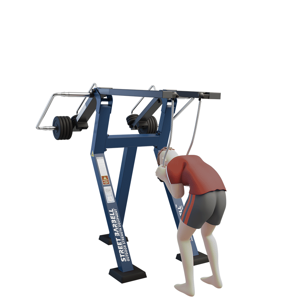 OUTDOOR FITNESS EQUIPMENT STREETBARBELL ROPE PULLDOWN