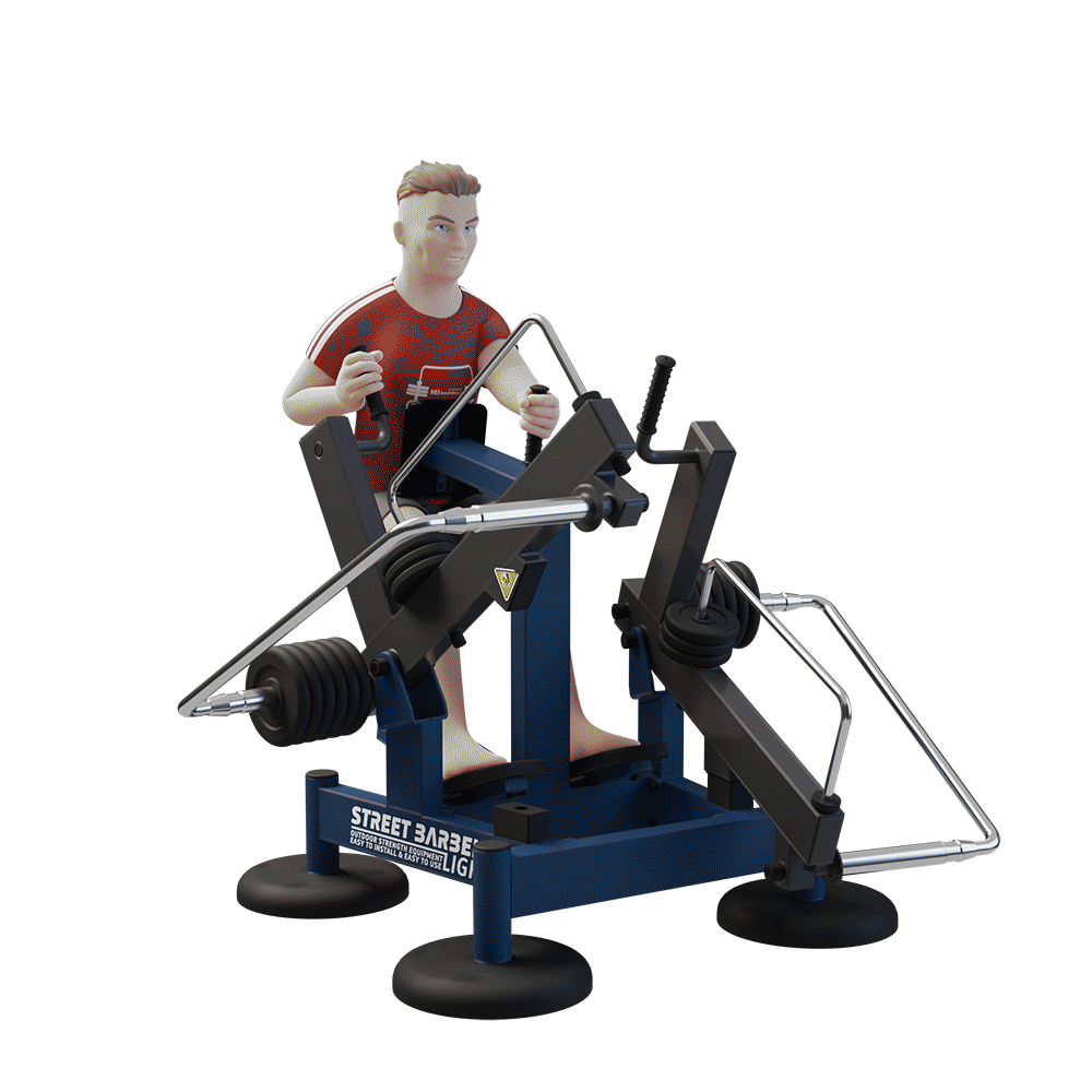 OUTDOOR FITNESS EQUIPMENT STREETBARBELL SEATED ROW