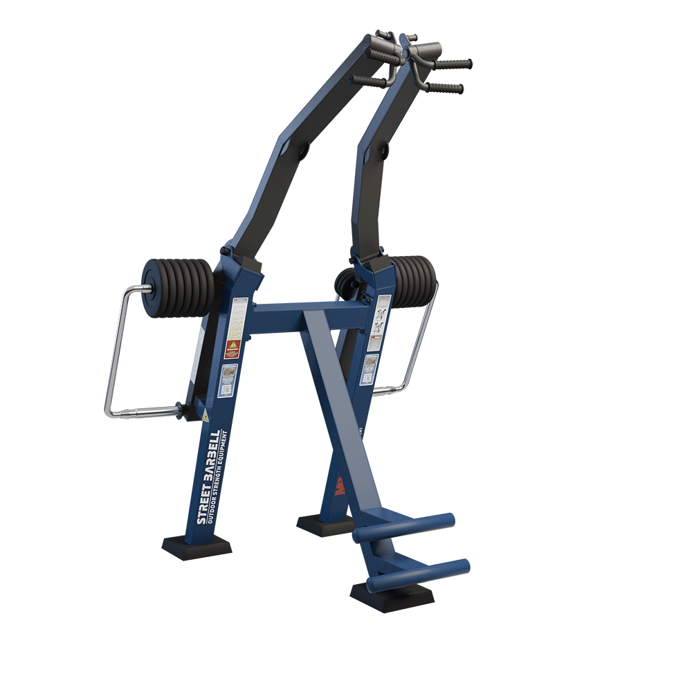 OUTDOOR FITNESS EQUIPMENT STREETBARBELL DIVERGING LAT PULLDOWN