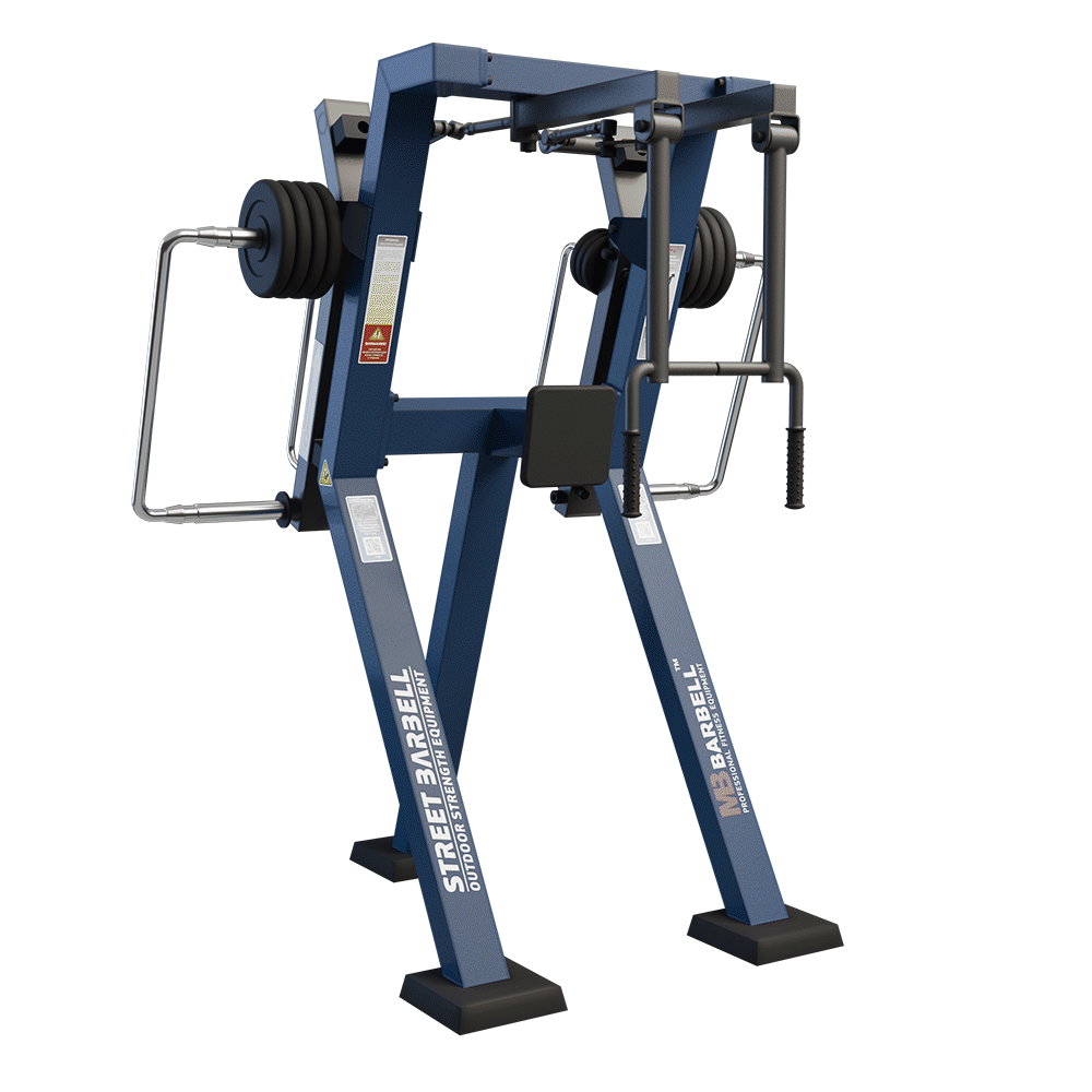 OUTDOOR FITNESS EQUIPMENT STREETBARBELL REAR DELT PLATE LOADED