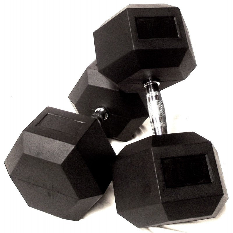 Rubber Hex Dumbbells 27.5kg Pair A1 Fitness Supplies